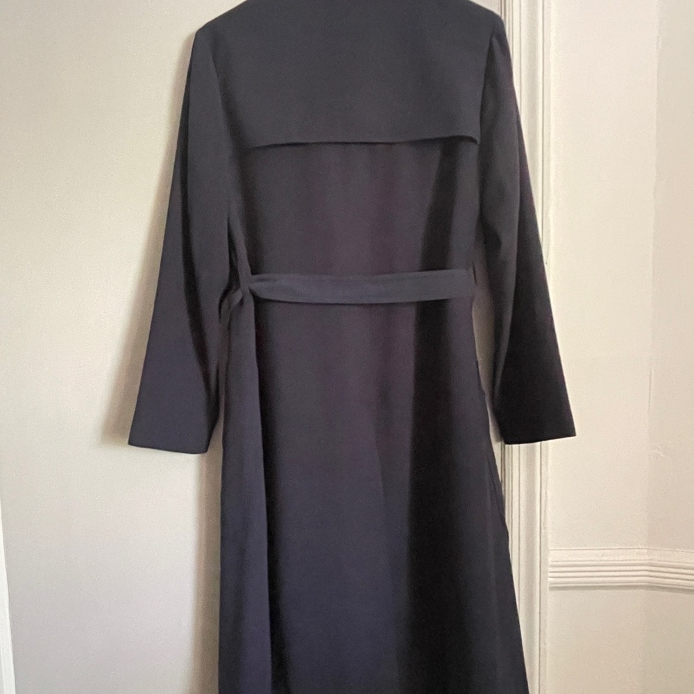 ASOS Women’s Navy Blue Trench Coat Size 4 - Picture 2 of 13